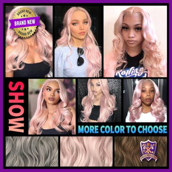 24 Inch Lace Front Wig Heat Resistant Synthetic Wavy Long Glueless main image 4